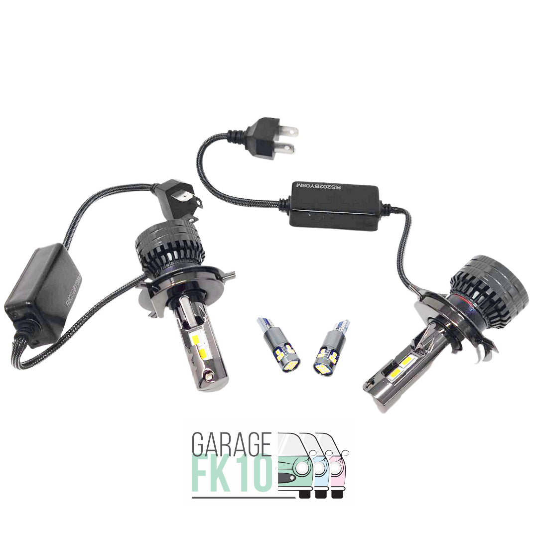 Nissan Figaro upgraded LED headlight kit plus side light bulbs combo